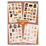 VORACRAFT 4'lü Cadılar Bayramı Tatlı Hayalet Sticker Set Ajanda Bullet Journal Planlayıcı Scrapbook D00055