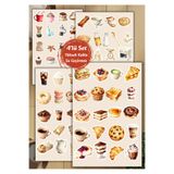 VORACRAFT 4'lü Yeme-İçme , Kahve, Tatlı Sticker Set D00022