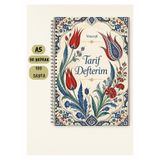 VORACRAFT Lale Temalı Tarif Defteri, 50 Yaprak /100 Sayfa, A5 / Tel Spiral TRF0044