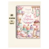 VORACRAFT Pastel Temalı Yemek Tarif Defteri, 50 Yaprak /100 Sayfa, A5 / Tel Spiral TRF0009