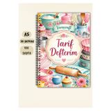 VORACRAFT Yemek Tarif Defteri, 50 Yaprak /100 Sayfa, A5 / Tel Spiral TRF0016