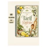 VORACRAFT Yemek Tarif Defteri, 50 Yaprak /100 Sayfa, A5 / Tel Spiral TRF0020