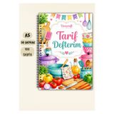 VORACRAFT Yemek Tarif Defteri, 50 Yaprak /100 Sayfa, A5 / Tel Spiral TRF0027