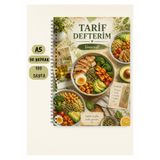VORACRAFT Yemek Tarif Defteri, 50 Yaprak /100 Sayfa, A5 / Tel Spiral TRF0048