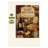 VORACRAFT Yemek Tarif Defteri, 50 Yaprak /100 Sayfa, A5 / Tel Spiral TRF0049