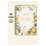 VORACRAFT Zeytin Ağaçlı Limonlu Yemek Tarif Defteri, 50 Yaprak /100 Sayfa, A5 / Tel Spiral TRF0002