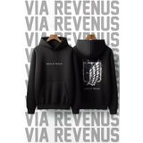 Vordevia Attack on Titan Ön ve Arka Baskılı Kapüşonlu Sweatshirt
