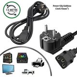 Vorex 1.75 Metre Standart Power Kablosu PC Bilgisayar Monitör Yazıcı Güç Kablosu 3 Pin IEC C13 Kasa Elektrik Bağlantı Kablosu - 1,5 m - Siyah