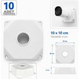 Vorex 10 Adet 10x10cm Tabansız Kamera Buatı Kamera Montaj Kutusu Junction Box Bullet Dome IP Uyumlu