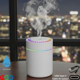 Vorex 180ML Rgb Işıklı Süper Sessiz Type-C Mini Hava Nemlendirici & Aroma Difüzör - Beyaz