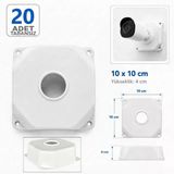 Vorex 20 Adet 10X10cm Tabansız Kamera Buatı Beyaz Kamera Montaj Kutusu Bullet Dome Ip Cctv Uyumlu
