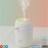 Vorex 250ML Rgb Işıklı Süper Sessiz Type-C Mini Hava Nemlendirici & Aroma Difüzör - Beyaz