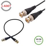 Vorex Bnc Kablo Erkek-Erkek Hazır Uçlu 0.5 mt - Siyah Cctv Görüntü Sinyal Kablosu - 1 Adet