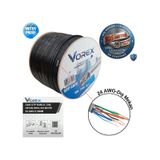 Vorex Cat6 Utp 305 Metre Zırhlı Dış Ortam Ethernet Ağ Kablosu - 24 Awg 0.50Mm Outdoor Su Geçirmez Siyah