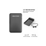 VOREX Gabble 2.5" HDD SSD Kutusu USB 3.0/3.1 SATA Harici Disk Kutusu Siyah Kasa 5Gbps 30cm Kablo
