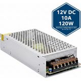 Vorex Hightek 12V 10A Metal Kasa Adaptör | 120W Dc Güç Kaynağı | Kalın Gövde - Metalik Gri
