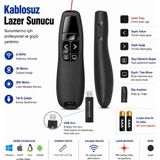 Vorex Kablosuz Lazer Sunum Kumandası 30M Powerpoint Presenter USB Lazer Pointer 200M