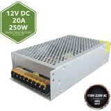 Vorex Peace B2882 12V 20A 250W Kalın Metal Kasa Dc Adaptör | Endüstriyel Güç Kaynağı - Metalik Gri