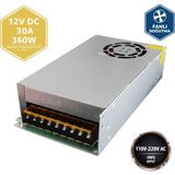 Vorex Peace B2883 12V 30A Fanlı Kalın Metal Kasa Adaptör | 360W Dc Trafo - Metalik Gri