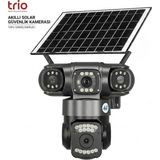 Vorex Trıo TR-SGX349 4g Sim Güneş Enerjili Triple Lens Ptz Güvenlik Kamerası Gece Görüşlü - Gri - Siyah