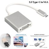 Vorex Type-C 3.1 - VGA Adaptör Dönüştürücü 1080P | Monitör, Tv, Projeksiyon Uyumlu - Metalik Gri