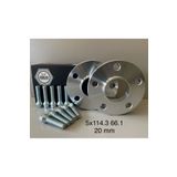 VORLAX Renault Uyumlu Spacer 5x114.3 66.1 20 Mm 2 Adet Spacer Ve 10 Adet Bijon