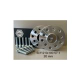 VORLAX Volkswagen Uyumlu Spacer 5x112 5x100 57.1 20mm 2 Adet Spacer Ve 10 Adet Bijon