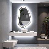 Vornel Led'li Lazer Kumlamalı Lavabo & Banyo Aynası (Dokunmatik Sensörlü) beyaz ledli 100 x 65