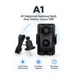 VOROBELA A1 Soğutmalı Kablosuz Şarjlı Araç Telefon Tutucu 15W