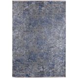 Voronej Mavi Zikzak Modern Geometrik Etnik Desenli Boho Makinada Yıkanabilir Hafif Hav Toz Vermez Leke Tutmaz Kaymaz Taban Dijital Makine Baskı Halı Oturma Odası Salon Yolluk Koridor Mutfak Halısı