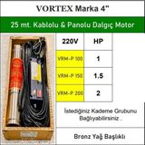Vortex VRM-P 100 1Hp 220V 4 inç 25 m Kablolu ve Panolu Dalgıç Motor