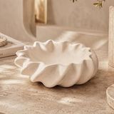 Vortice Krem Renk Modern Dekoratif Kase Traverten Dokulu Estetik Salon Konsol Orta Sehpa Üstü Obje