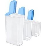 Vos Versa 3lü Dikey Mavi Şeffaf Erzak Saklama Kabı Seti 2400 X 1700 X 1200 ML VVHM0002