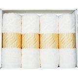 Vos Versa Bursa Varak Serisi 50X90CM %100 Pamuk 4lü Yüz Havlusu Beyaz VVHM0020 - 50 x 90 cm