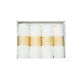 Vos Versa Bursa Varak Serisi 50x90cm %100 Pamuk 4lü Yüz Havlusu Beyaz VVHM0020