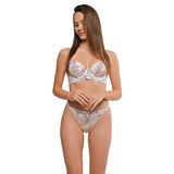 Vos Versa Yüksek Kalite Çiçekli Balenli Beyaz Brode Extra Soft Sütyen Külot Takım IG0047 (Beyaz, 80B)