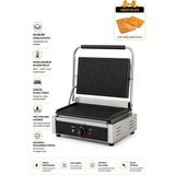 Vosco 16 Dilim Profesyonel Tost Makinesi 2200W Sanayi Tipi Tost, Hamburger, Sandviç ve Panini Yapma Makinesi Paslanmaz Çelik - Gri