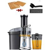 Vosco Katı Meyve Sıkacağı 1200W Profesyonel Meyve Presi 1.2l Sürahi Kapasitesi Geniş Besleme Ağzı Çelik Gövde Kesme Tahtası Hediyeli - Inox