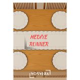 vosvera %100 Keten Kenar Biyeli Fırfırlı Hediyeli Runner ve 4’lü Supla Seti 5 Parça Sofra Takımı