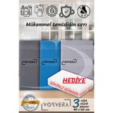 vosvera 3Adet %100 Mikrofiber Temizlik Bezi Leke Çıkarıcı Cam Bezi YüzeyTemizleyici Orijinal Kurulama Bezi