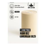vosvera Keten Ham Bez Kumaş 1 Metre %100 Pamuk Amerikan Bezi Punch Kumaşı Bej