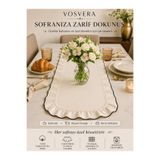 vosvera Naturel Pamuk Keten Rufle Vintage Fırfırlı Runner Kıvrımlı Detay Biyeli Ranır 40 X 110 Cm