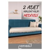 vosvera Oturma Yeri Pamuklu Naturel Koltuk Örtüsü 100x225 Cm Hediyeli 2 Adet 40x40 Cm Kırlent Kılıfı