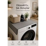 vosvera Pamuk Keten Çamaşır Makinesi Örtüsü 60x90 Kaymaz Leke Tutmaz