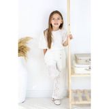 VOSVOSBABY Beyaz Fisto Balon Kol Bluz&pantalon Takım - 00-Beyaz - 9 - 10 Yaş