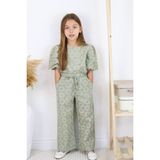 VOSVOSBABY Haki Balon Kol Bluz&pantalon Takım - 3 - 4 Yaş