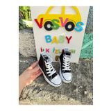 VOSVOSBABY Siyah Bot Keten Sneaker (RAHAT/GENİŞ KALIPTIR)