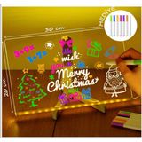 Vothoon 12 Inc LED Işıklı Çizim Tahtası 30x20 cm Ayarlanabilir Stant ve 7 Renkli Kalem ile