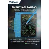 Vothoon 20 Inc Renkli Lcd Grafik Dijital Kalemli Çizim Tableti Yazı Tahta Not Yazma Eğitim Tableti Mavi