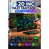 Vothoon 20 Inc Renkli Lcd Grafik Dijital Kalemli Çizim Tableti Yazı Tahta Not Yazma Eğitim Tableti Siyah